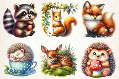 Woodland Animals Cute Baby Animals Clipart Bundle 2 - CraftNest - Digital Crafting and Art