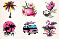 Black And Pink Summer Clipart Bundle 5 - CraftNest - Digital Crafting and Art