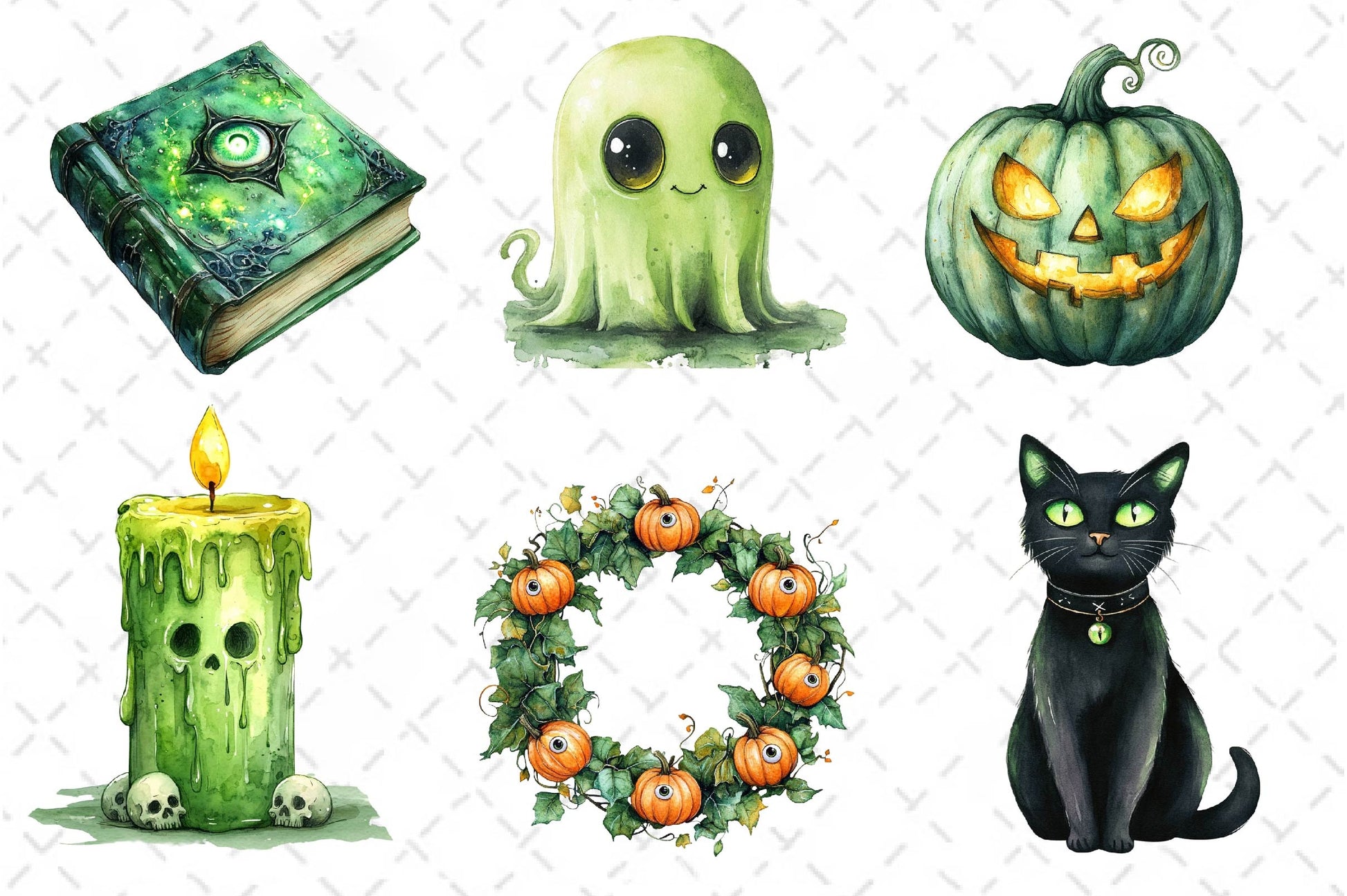 Green Halloween Clipart Bundle 4 - CraftNest - Digital Crafting and Art