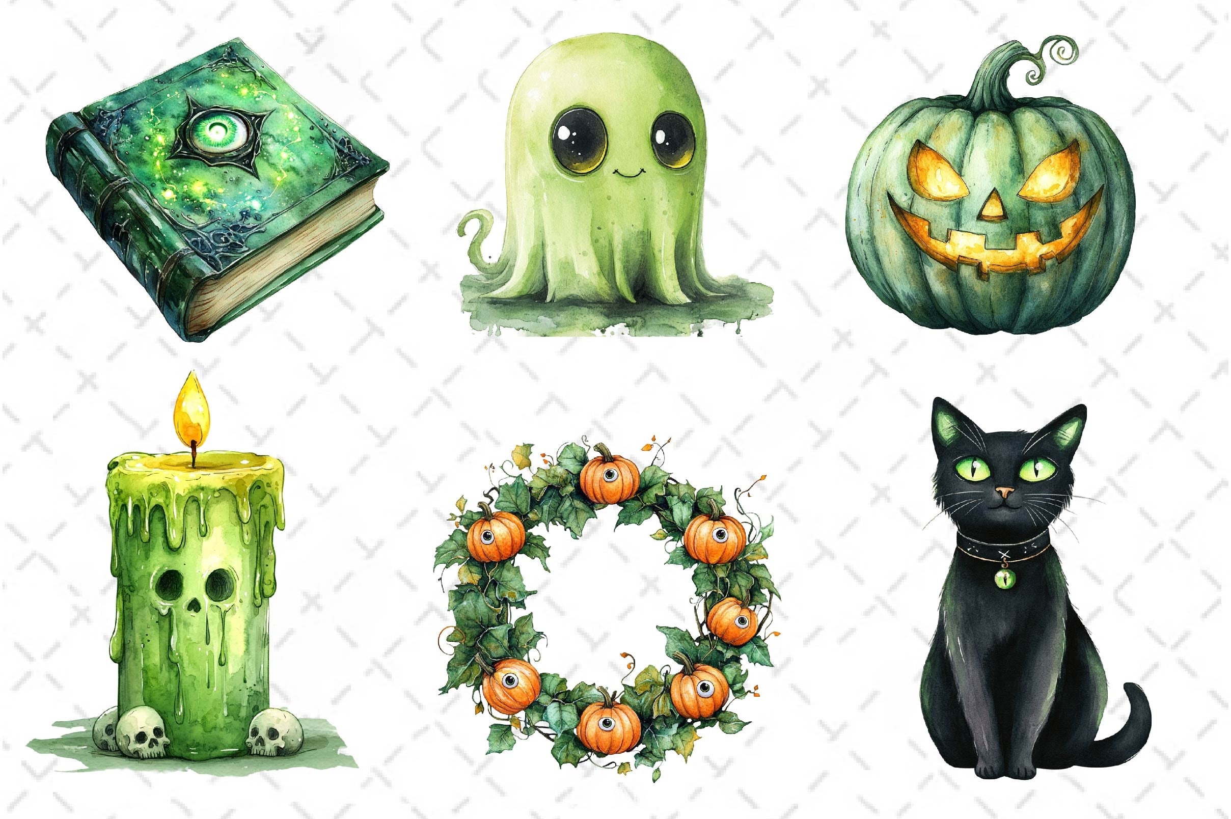 Green Halloween Clipart Bundle 4 - CraftNest - Digital Crafting and Art