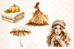Beige Autumn Clipart Bundle - CraftNest - Digital Crafting and Art
