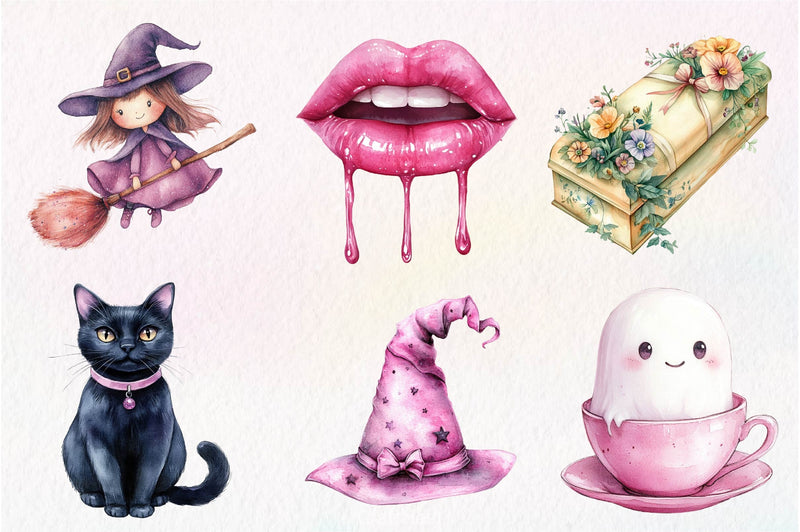 Pink Halloween Clipart Bundle 4 - CraftNest - Digital Crafting and Art