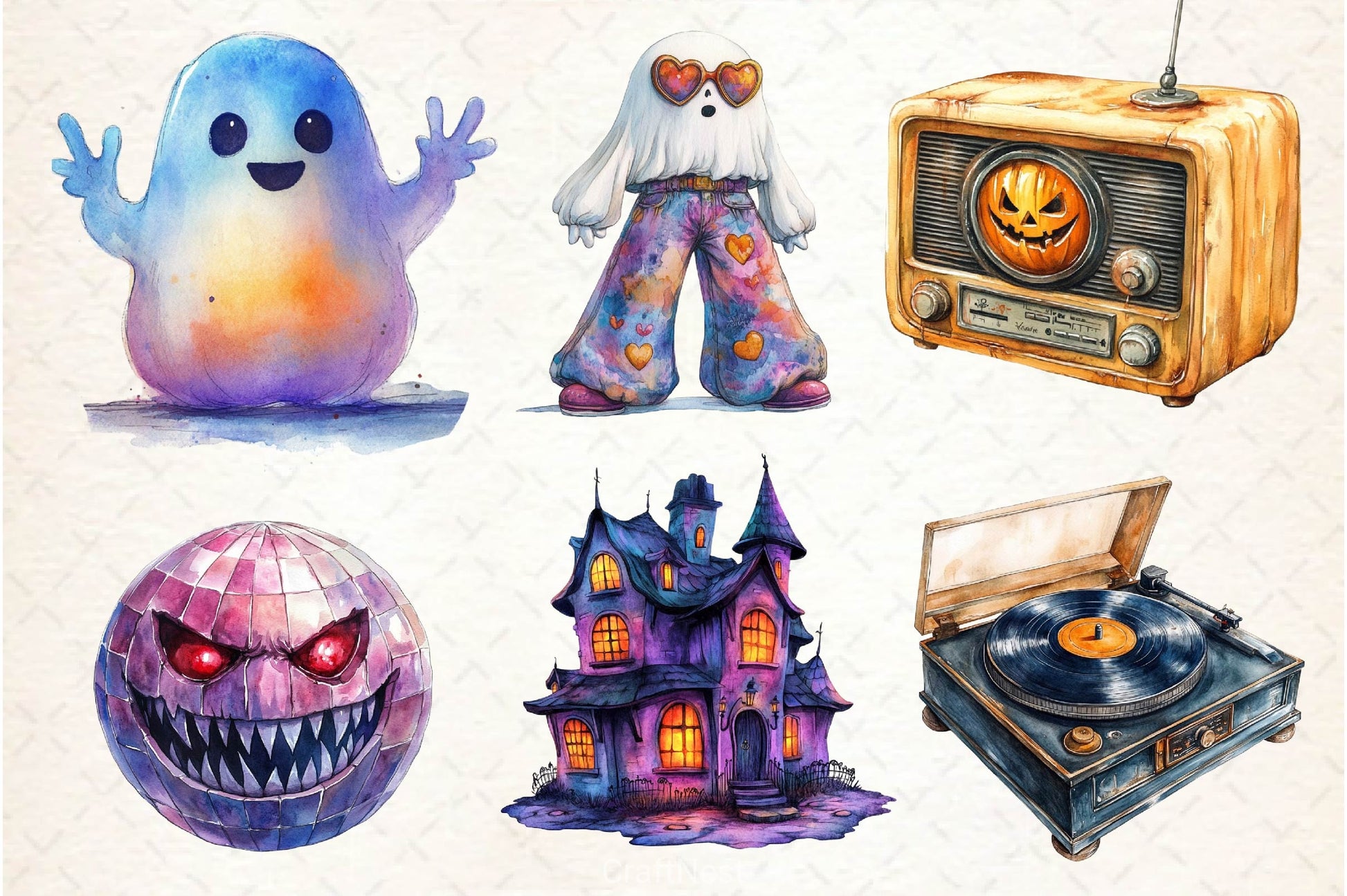 Disco Halloween Clipart Bundle 2 - CraftNest - Digital Crafting and Art