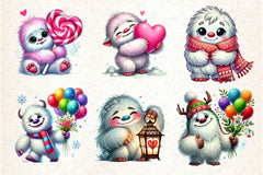 Valentine Cute Yeti Clipart Bundle 2 - CraftNest - Digital Crafting and Art