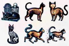 Skeleton Black Cat Clipart Bundle - CraftNest - Digital Crafting and Art