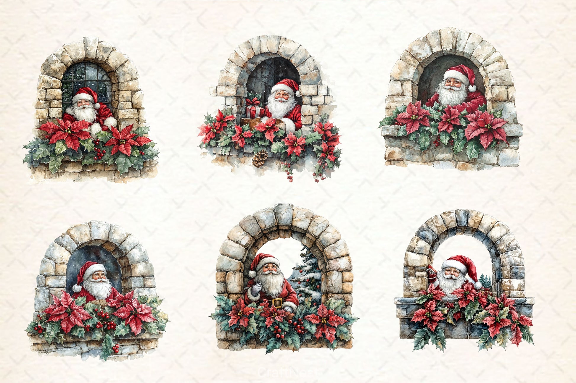 Santa Claus Clipart Bundle 4 - CraftNest - Digital Crafting and Art