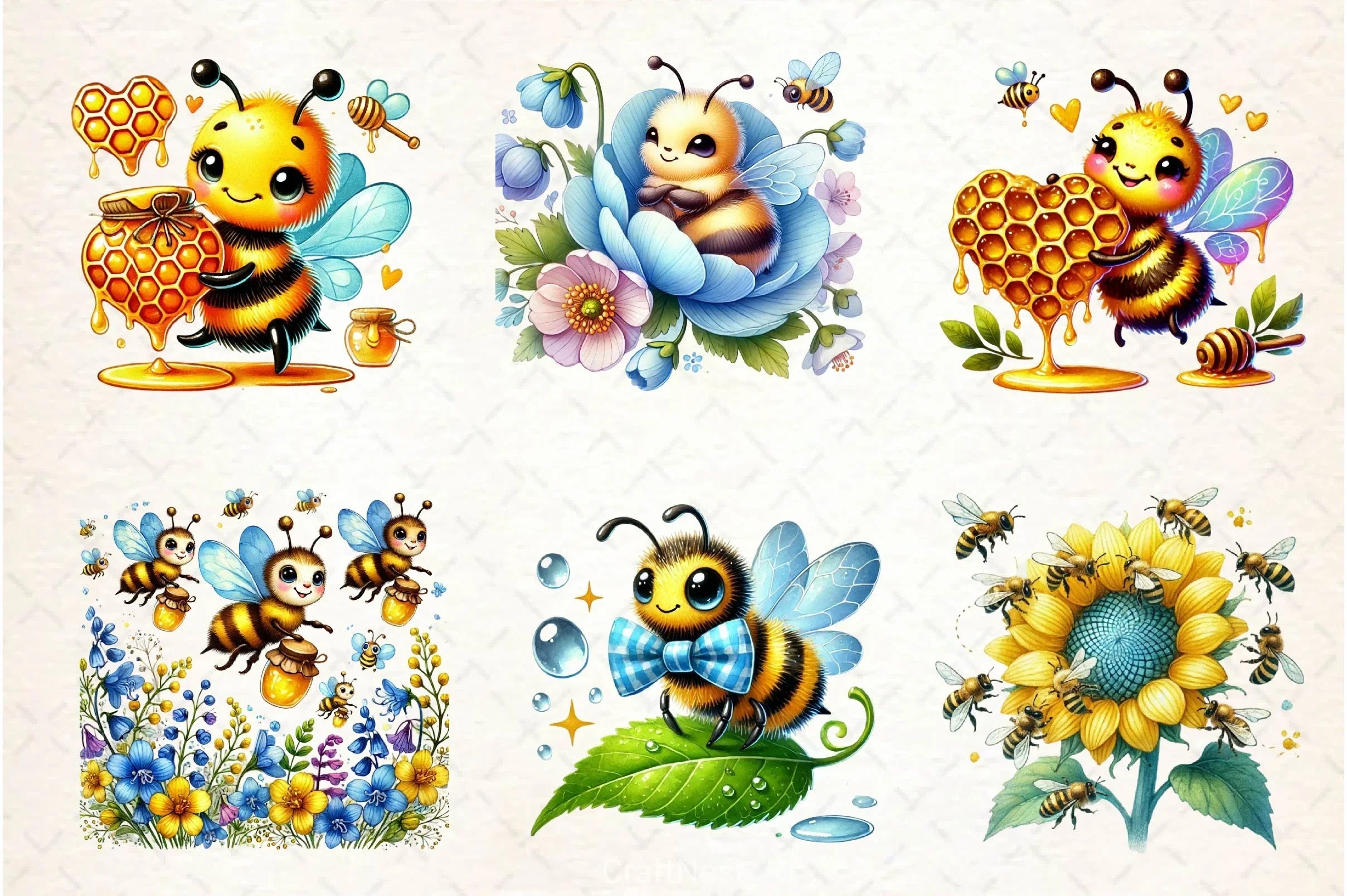 Spring Bees Clipart Bundle 4 - CraftNest - Digital Crafting and Art