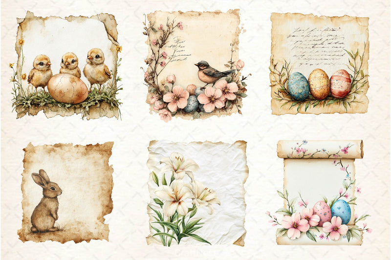 Easter Old Paper Clipart Bundle - CraftNest - Digital Crafting and Art