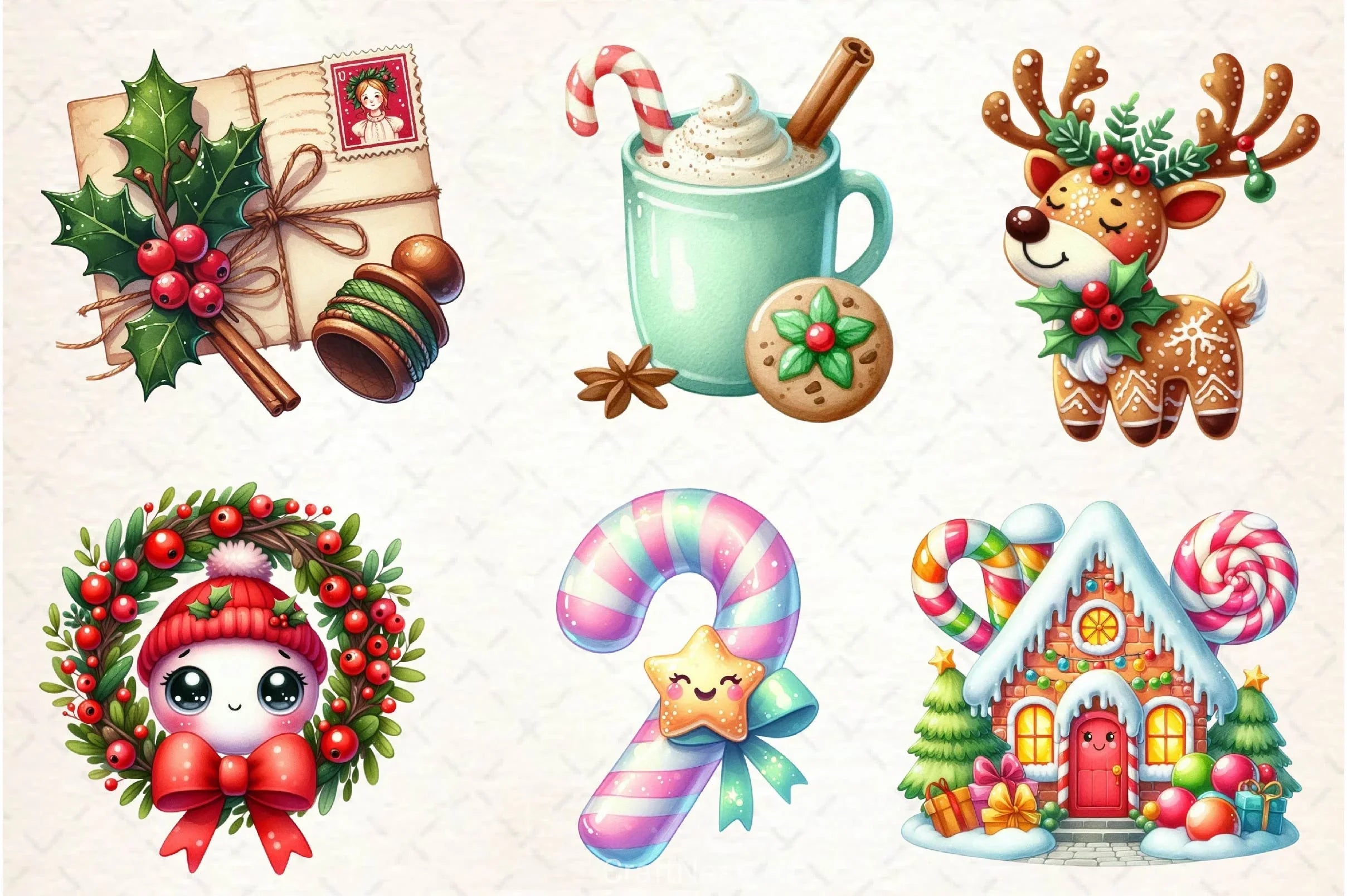Cute Sweet Christmas Clipart Bundle - CraftNest - Digital Crafting and Art