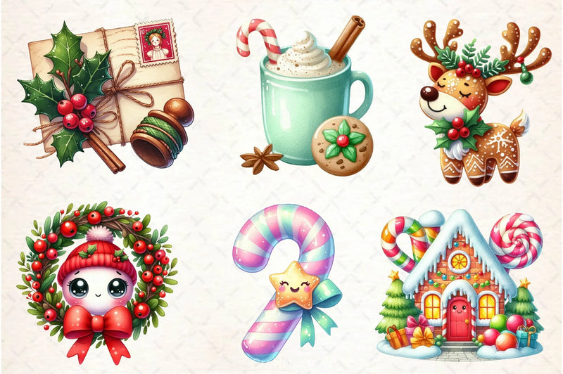 Cute Sweet Christmas Clipart Bundle - CraftNest - Digital Crafting and Art