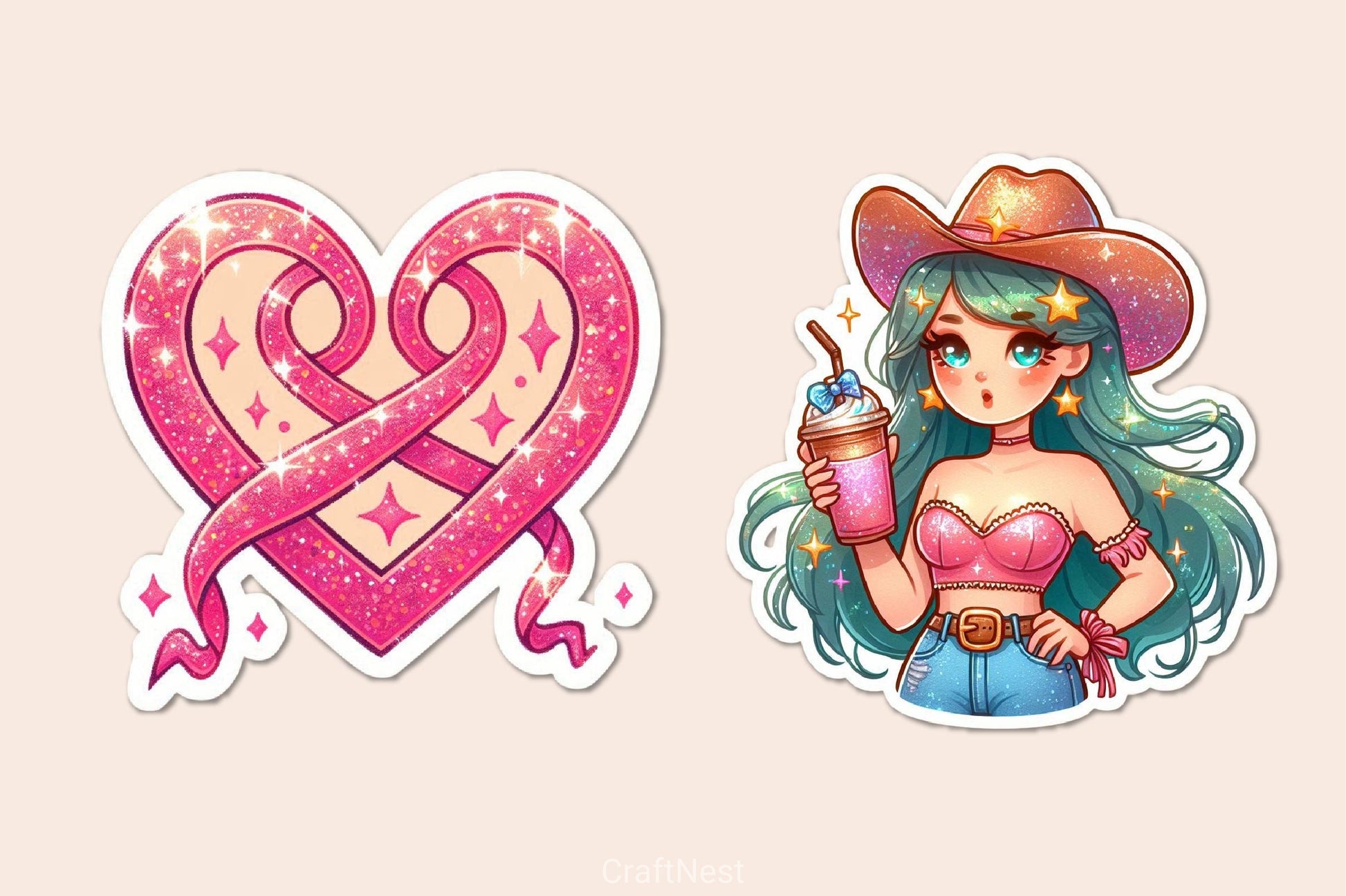 Kawaii Cowgirl Clipart Bundle - CraftNest - Digital Crafting and Art