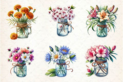 Flower Jar Clipart Bundle 6 - CraftNest - Digital Crafting and Art