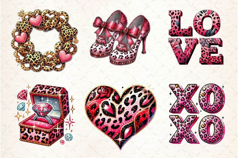 Valentine Love Leopard Clipart Bundle - CraftNest - Digital Crafting and Art