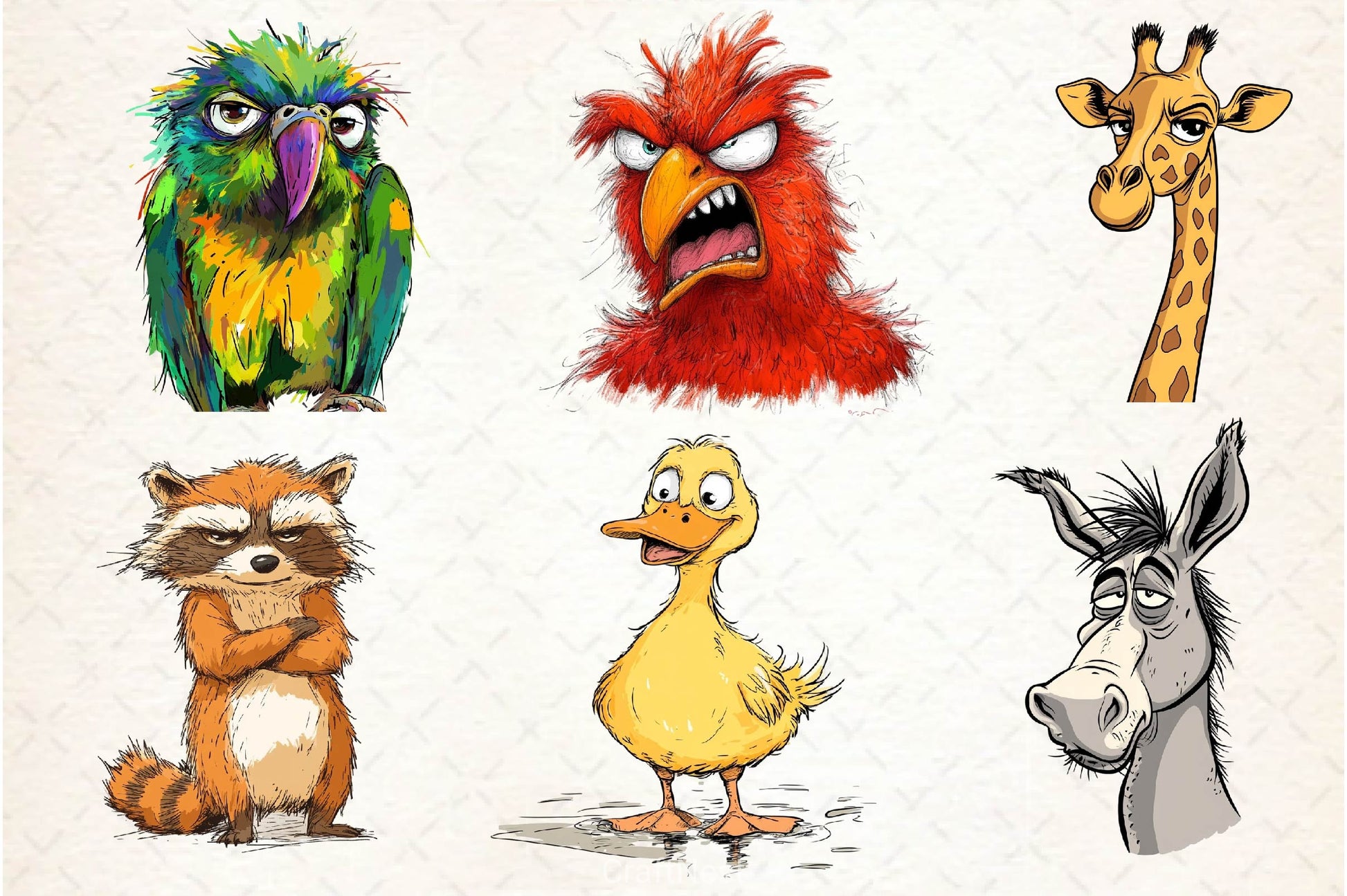 Funny Grumpy Animals Clipart Bundle 4 - CraftNest - Digital Crafting and Art