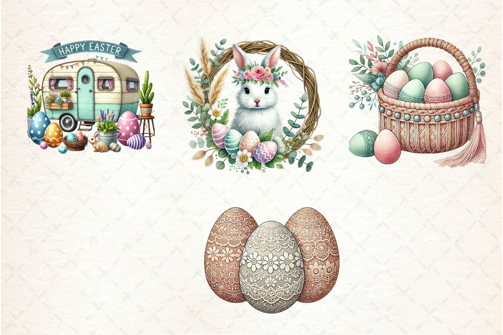 Boho Easter Clipart Bundle 2 - CraftNest - Digital Crafting and Art