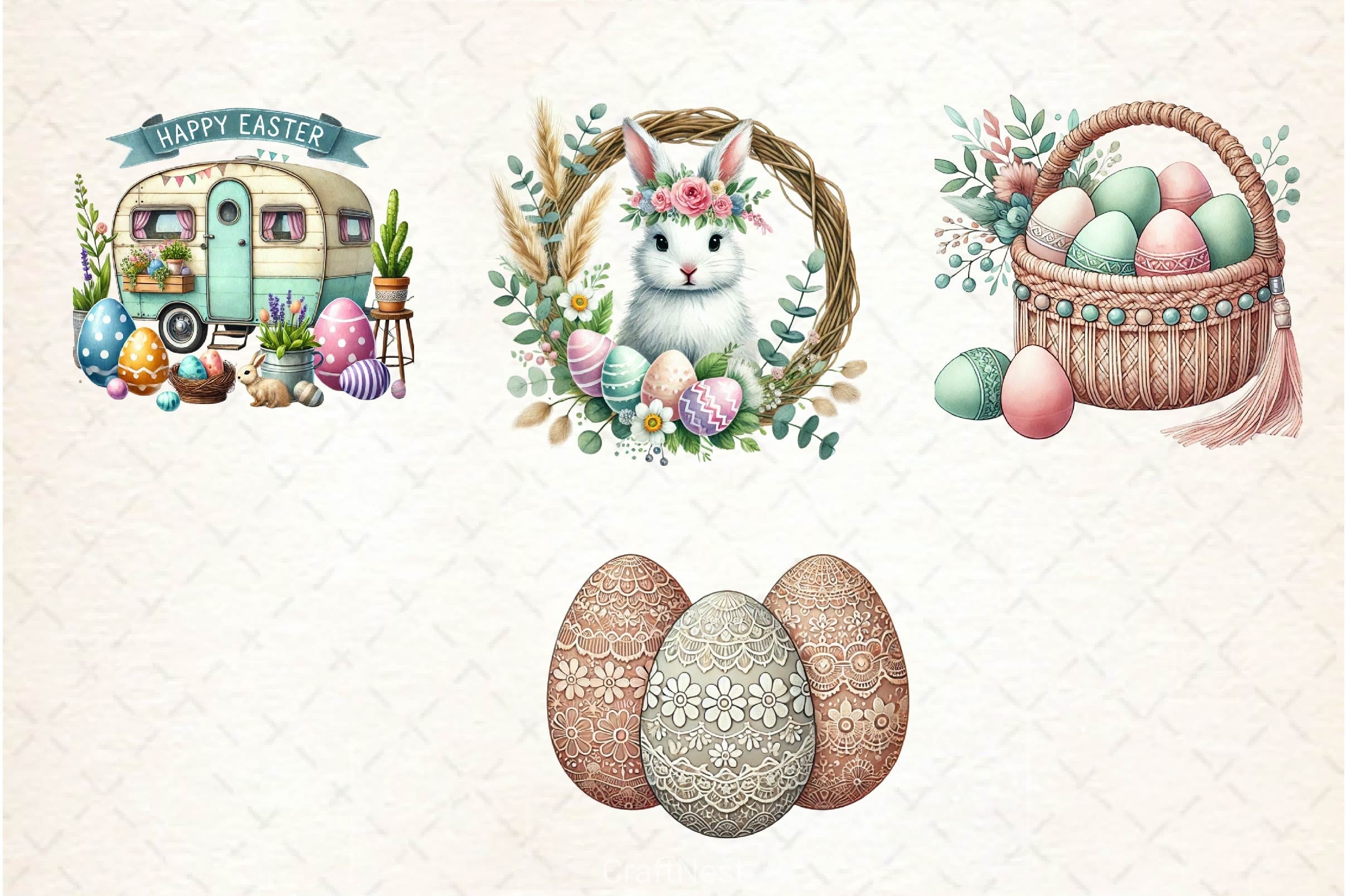 Boho Easter Clipart Bundle 2 - CraftNest - Digital Crafting and Art