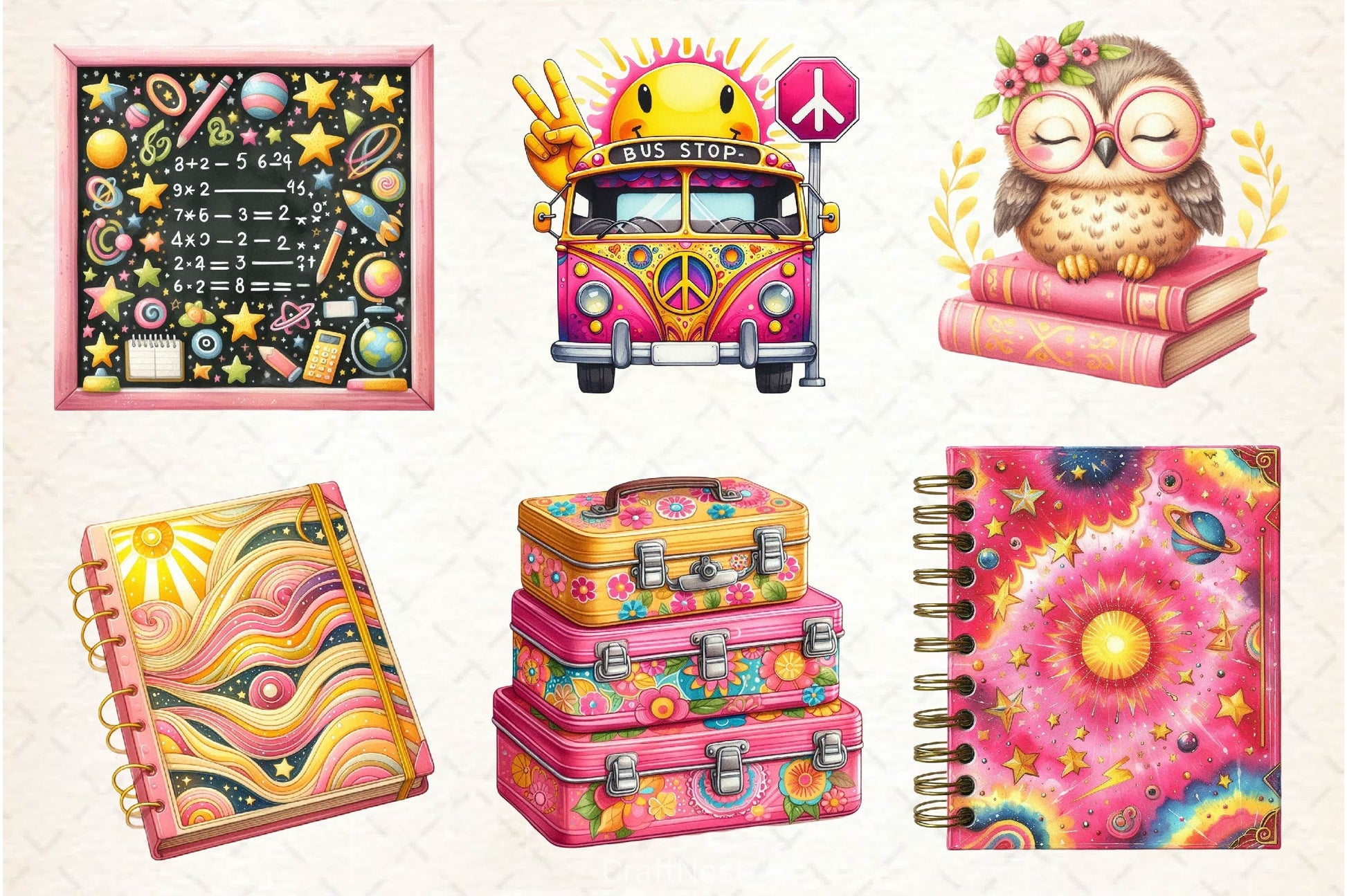 Groovy School Clipart Bundle 2 - CraftNest - Digital Crafting and Art