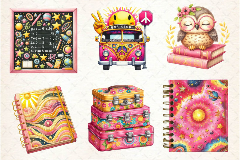 Groovy School Clipart Bundle 2 - CraftNest - Digital Crafting and Art