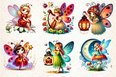 Ladybug Fairy Fantasy Clipart Bundle - CraftNest - Digital Crafting and Art