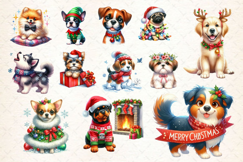 Christmas Dog Clipart Bundle 4 - CraftNest - Digital Crafting and Art