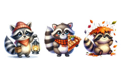Autumn Raccoons Clipart Bundle 4 - CraftNest - Digital Crafting and Art