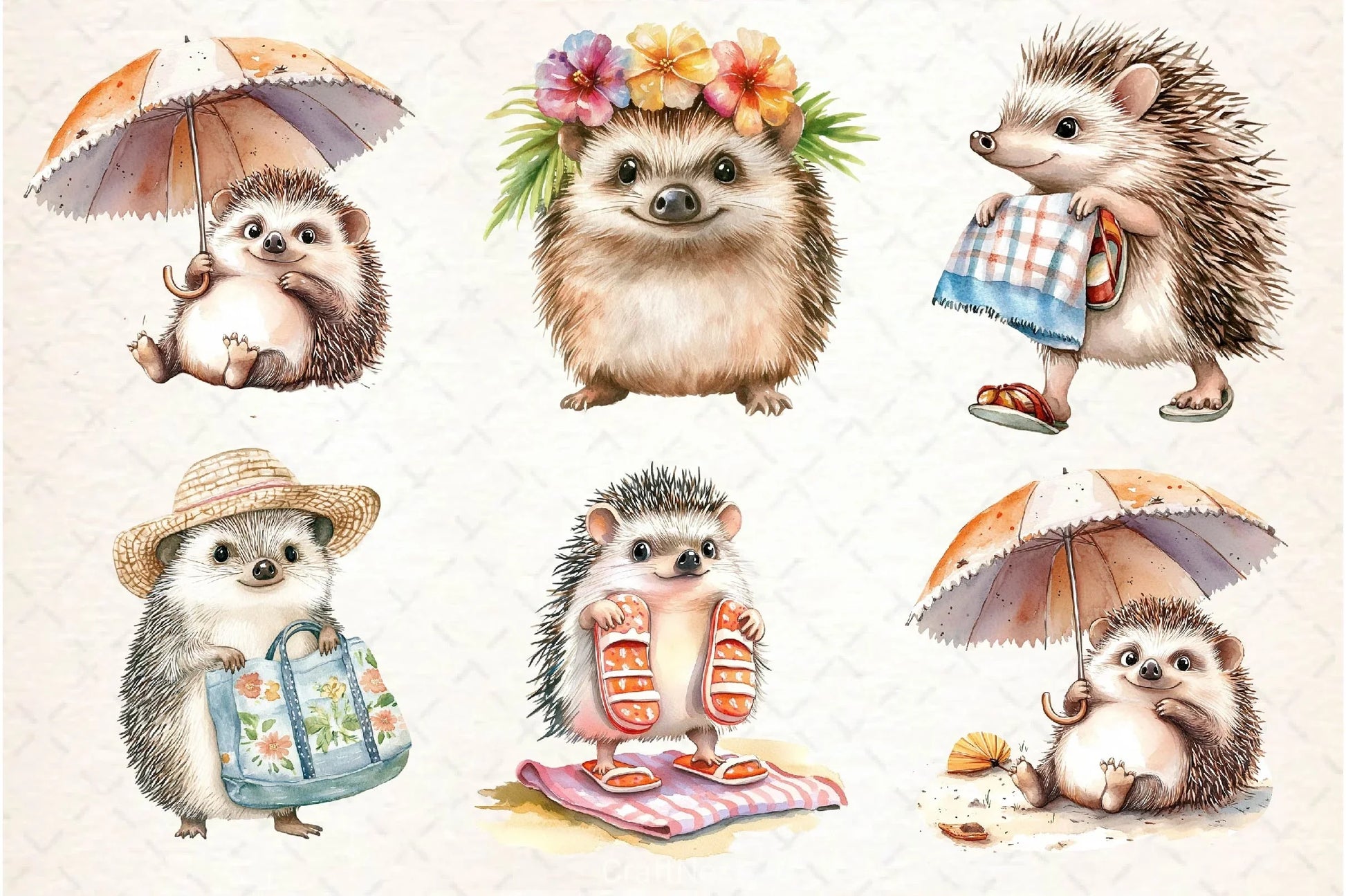 Summer Hedgehog Clipart Bundle 2 - CraftNest - Digital Crafting and Art