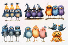 Halloween Quirky Birds Clipart Bundle - CraftNest - Digital Crafting and Art