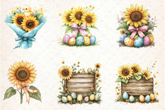 Easter Sunflowers Clipart Bundle 2 - CraftNest - Digital Crafting and Art