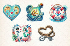 Love Maritime Valentines Clipart Bundle - CraftNest - Digital Crafting and Art