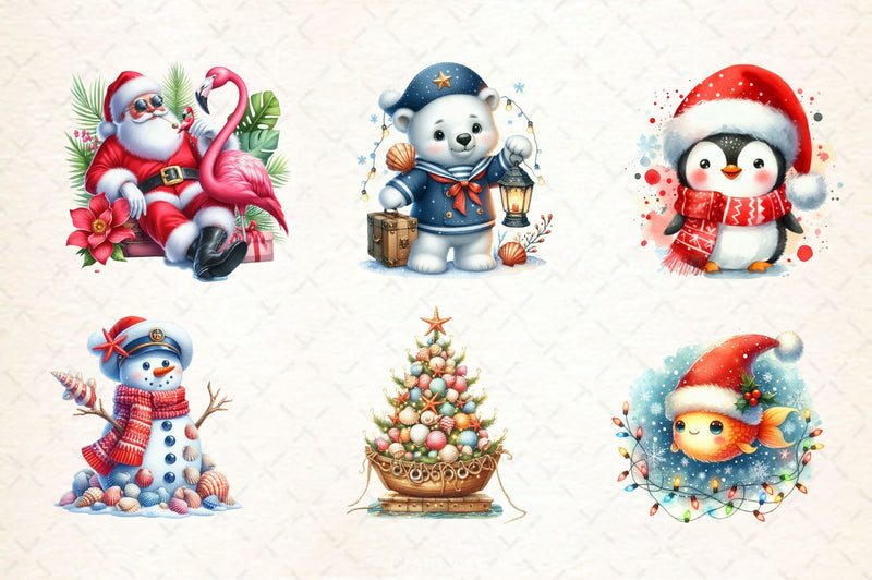Merry Maritime Christmas Clipart Bundle 2 - CraftNest - Digital Crafting and Art