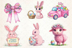 Pink Pastel Easter Clipart Bundle - CraftNest - Digital Crafting and Art