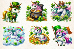 St Patricks Day Cute Unicorn Clipart Bundle 4 - CraftNest - Digital Crafting and Art