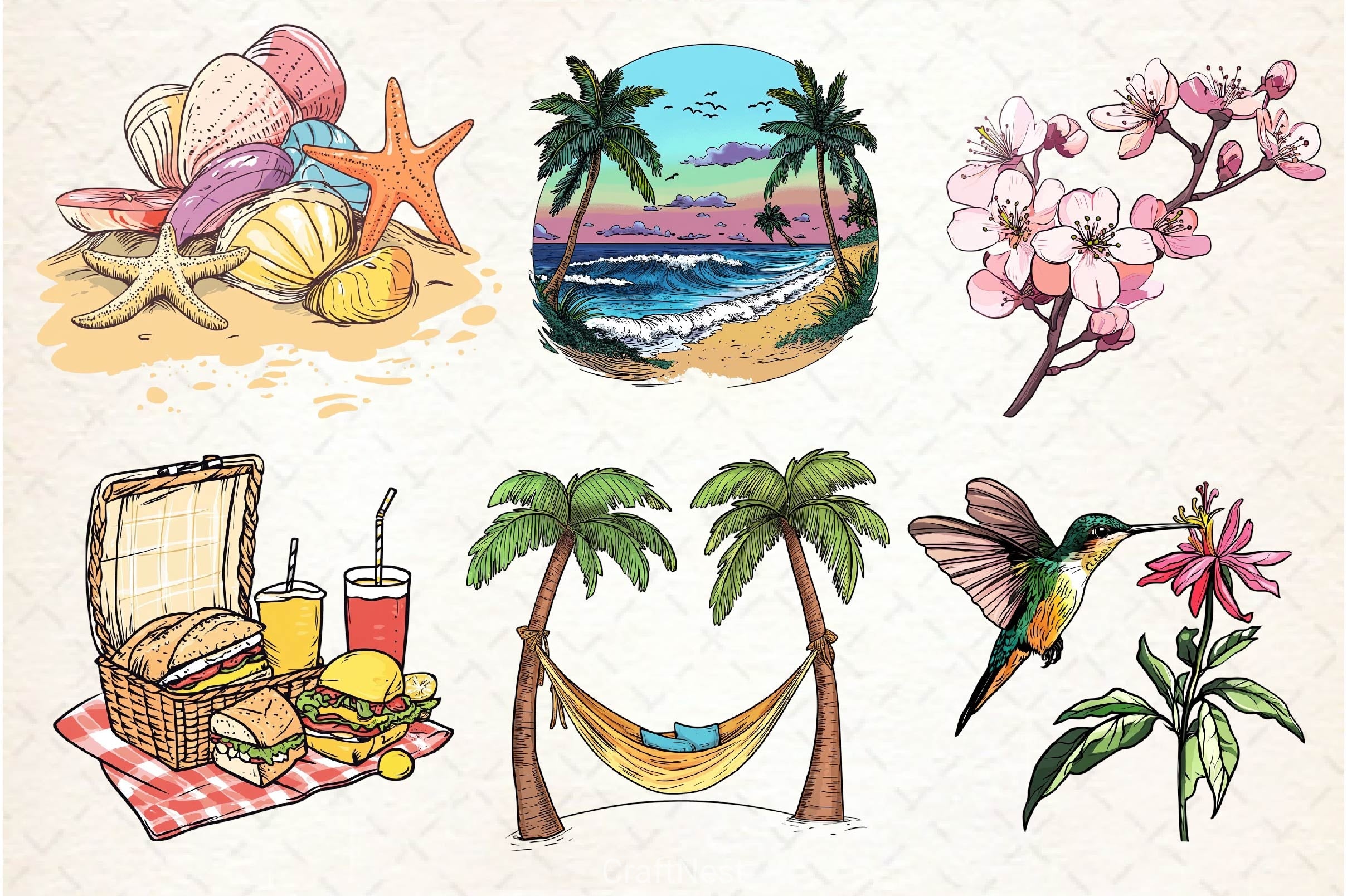 Spring Summer Collection Clipart Bundle 2 - CraftNest - Digital Crafting and Art