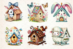 Easter Bird House Clipart Bundle 12 - CraftNest - Digital Crafting and Art