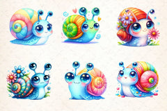 Cute Snail Clipart Bundle 3 - CraftNest - Digital Crafting and Art