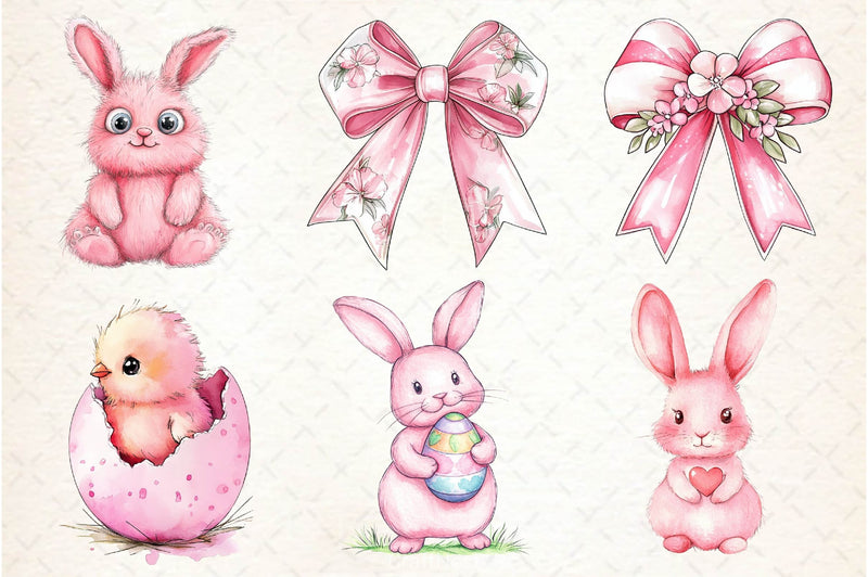 Pink Pastel Easter Clipart Bundle 6 - CraftNest - Digital Crafting and Art