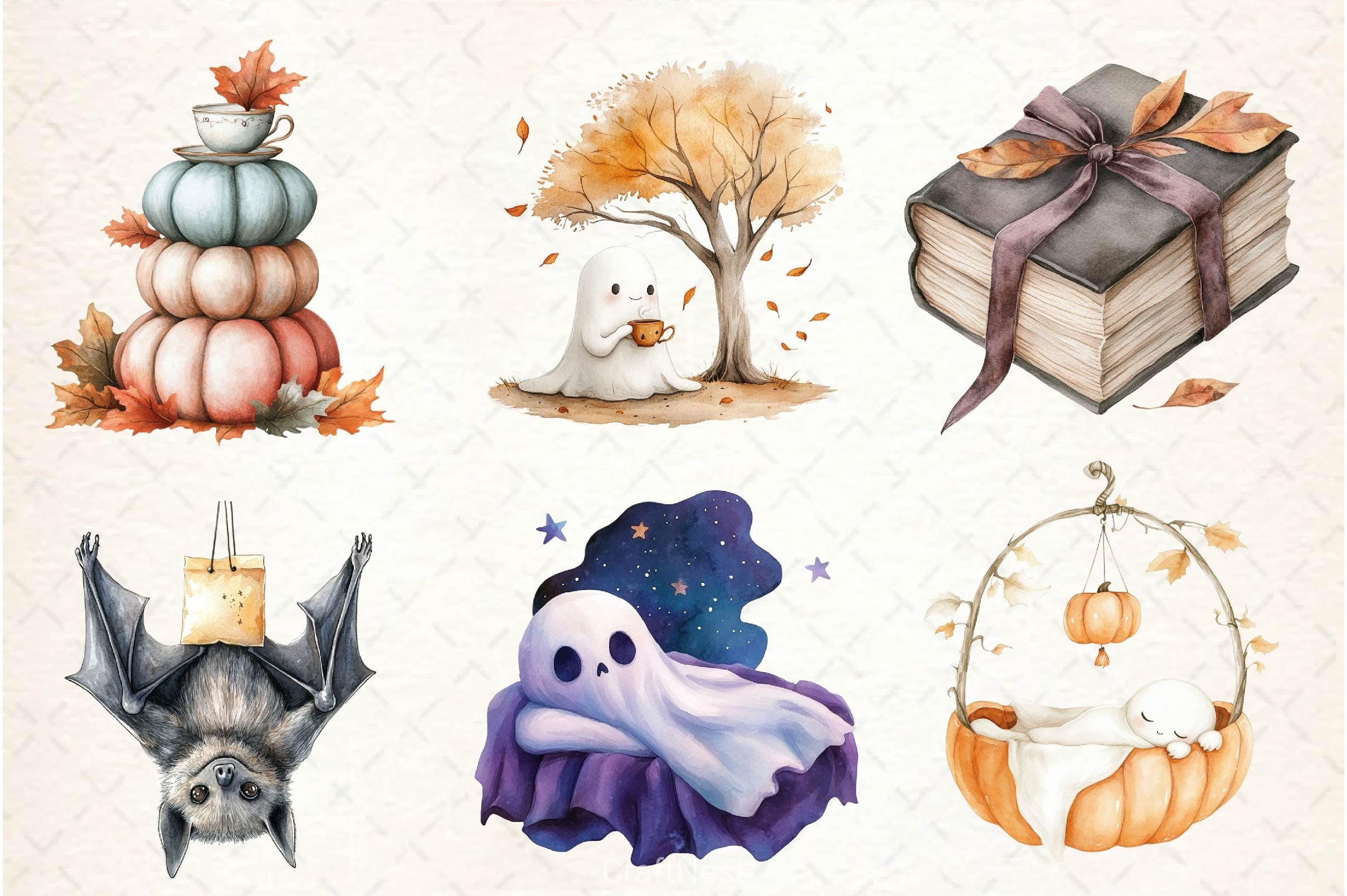 Serene Halloween Day Clipart Bundle - CraftNest - Digital Crafting and Art