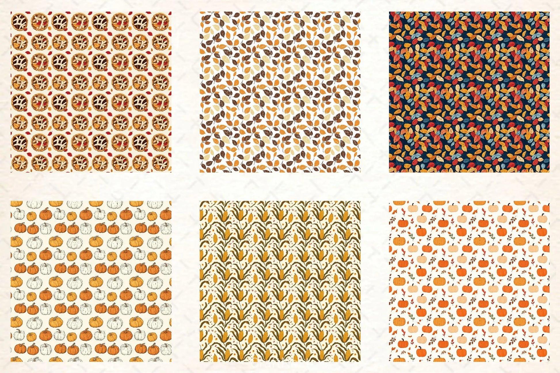 Autumn Fall Paper Pattern Clipart Bundle - CraftNest - Digital Crafting and Art
