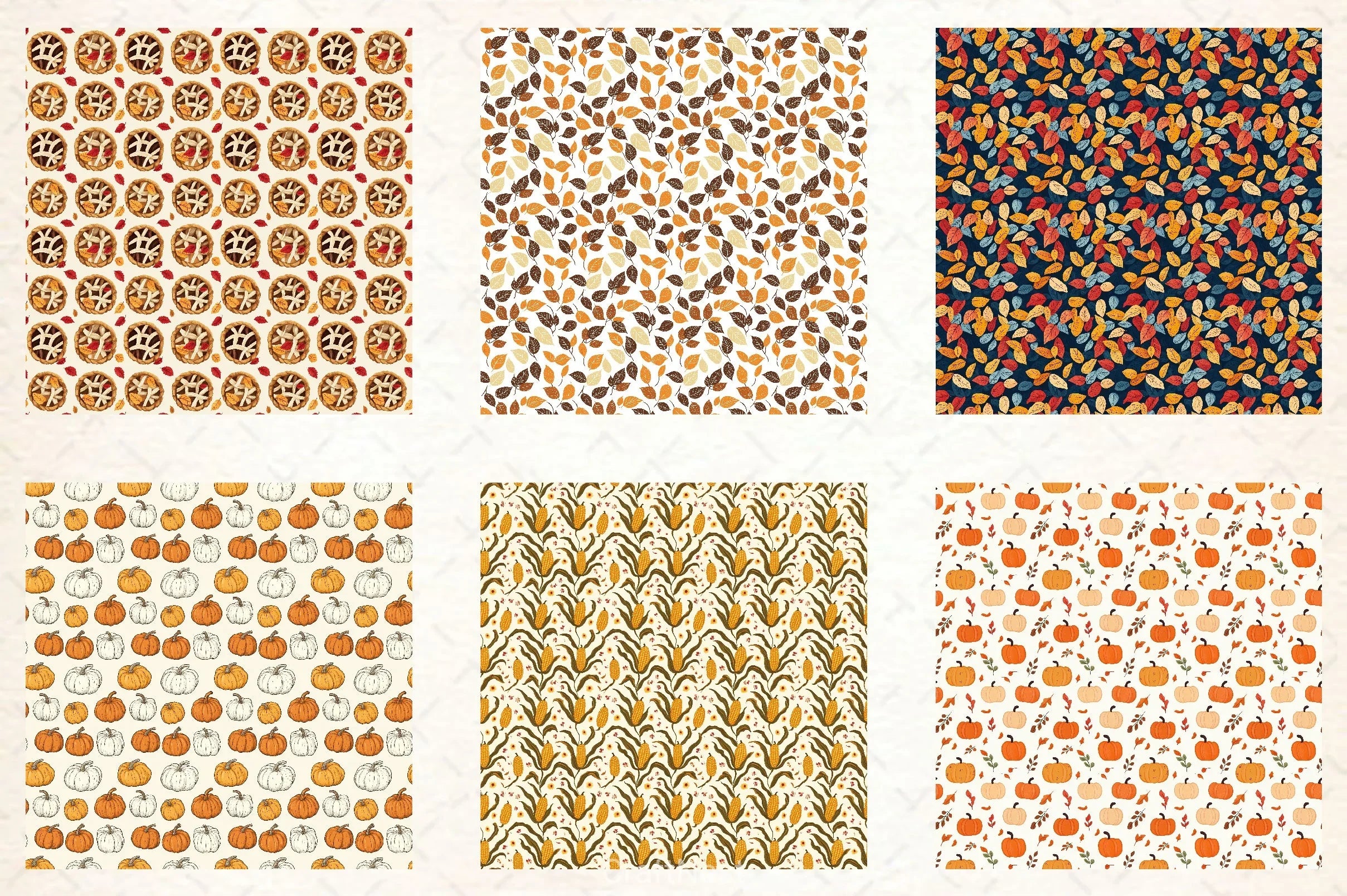 Autumn Fall Paper Pattern Clipart Bundle - CraftNest - Digital Crafting and Art
