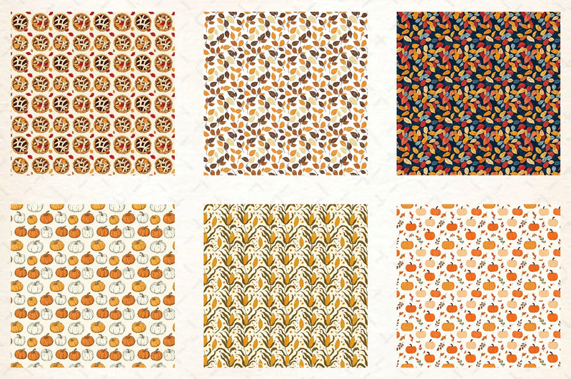 Autumn Fall Paper Pattern Clipart Bundle - CraftNest - Digital Crafting and Art