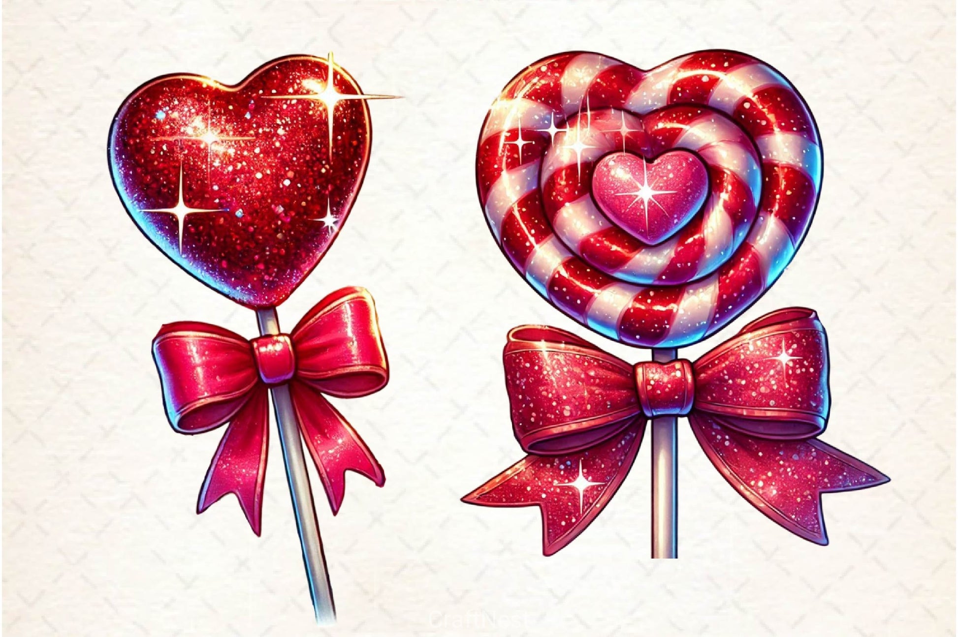 Glitter Valentine Lollipops Clipart Bundle - CraftNest - Digital Crafting and Art