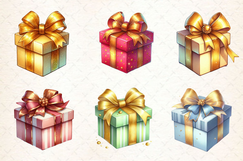 Christmas Gift Box Present Gift Clipart Bundle - CraftNest - Digital Crafting and Art