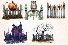 Halloween Fence Clipart Bundle - CraftNest - Digital Crafting and Art