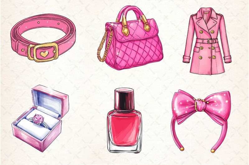 Glitter Pink Girl Clipart Bundle 2 - CraftNest - Digital Crafting and Art