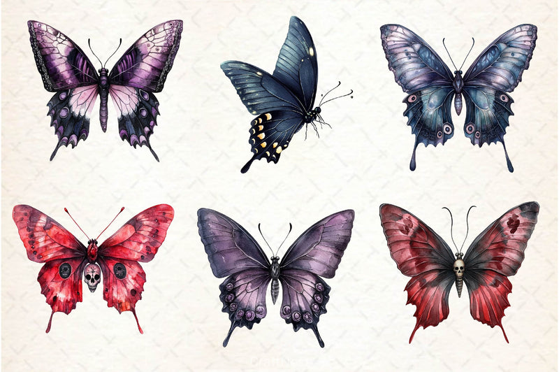 Gothic Spring Butterfly Clipart Bundle 2 - CraftNest - Digital Crafting and Art