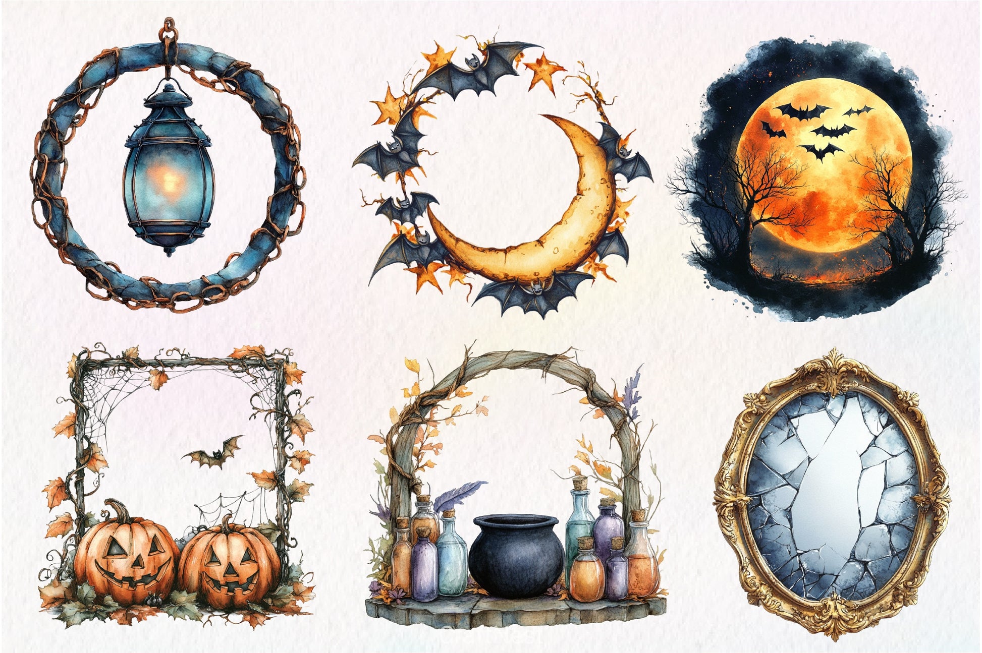 Spooky Halloween Frames Clipart Bundle - CraftNest - Digital Crafting and Art