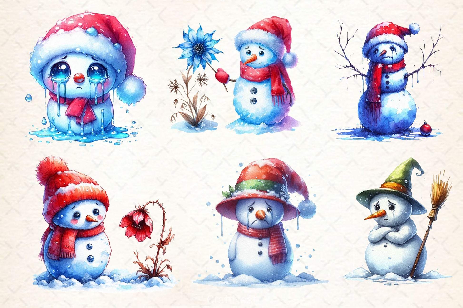 Depression Sad Snowman Clipart Bundle 2 - CraftNest - Digital Crafting and Art