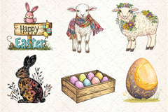 Boho Easter Clipart Bundle  8 - CraftNest - Digital Crafting and Art