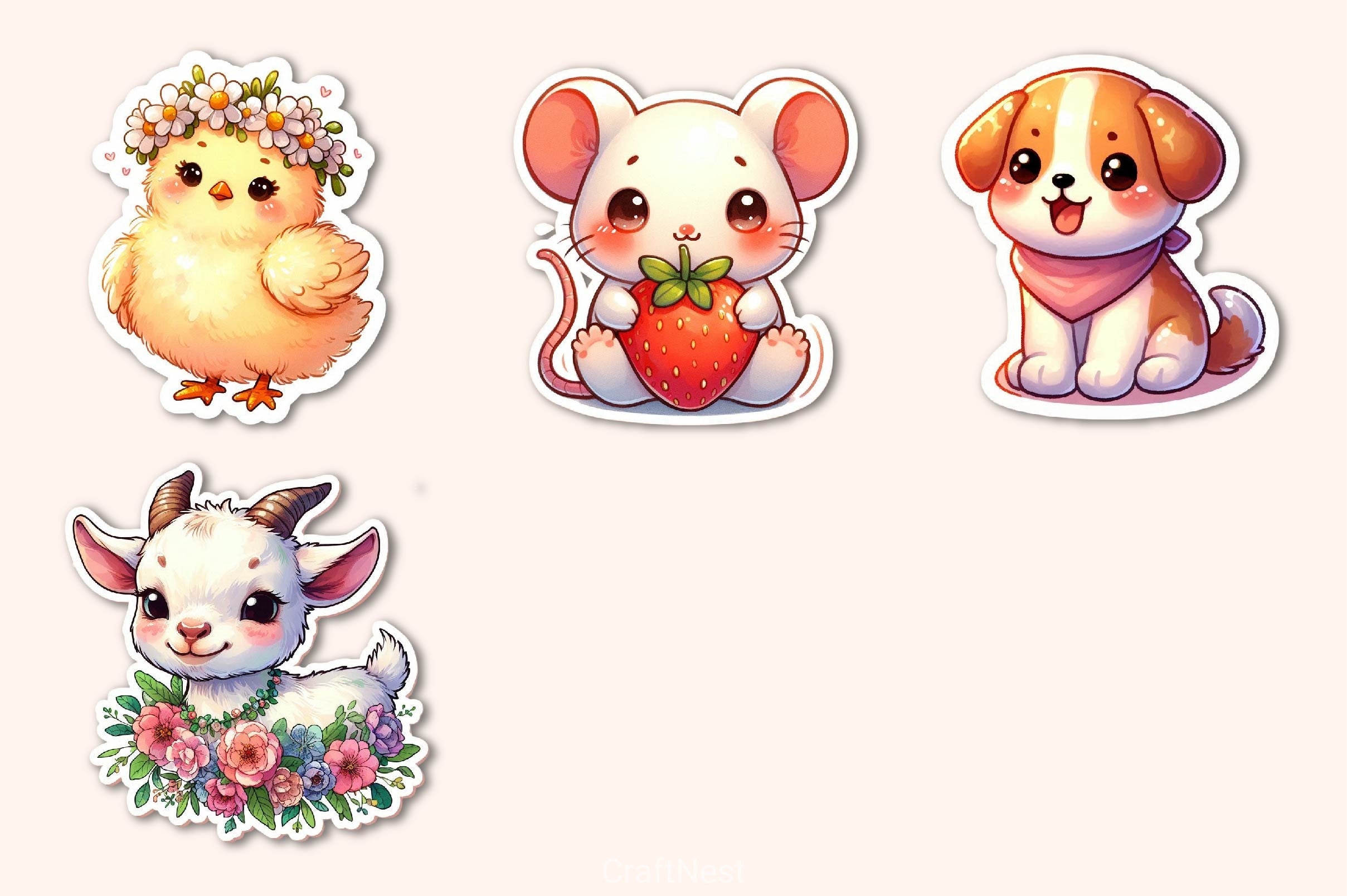 Cute Animals Clipart Bundle 7 - CraftNest - Digital Crafting and Art