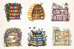 Spring Bookshelves Clipart Bundle - CraftNest - Digital Crafting and Art